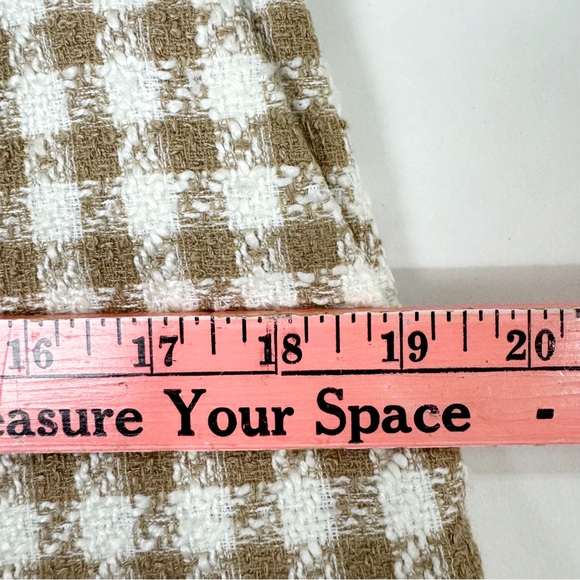 Ann Taylor Sz 6 Tan & Cream Plaid Raw Frayed Hem Dressy Shorts - Picture 6 of 8